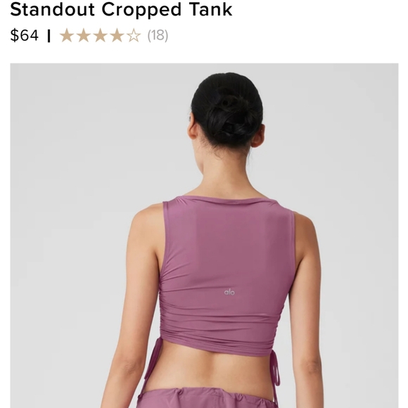 Gorgeous NWT alo brand standout crop tank, size S, mulberry color - Picture 3 of 10